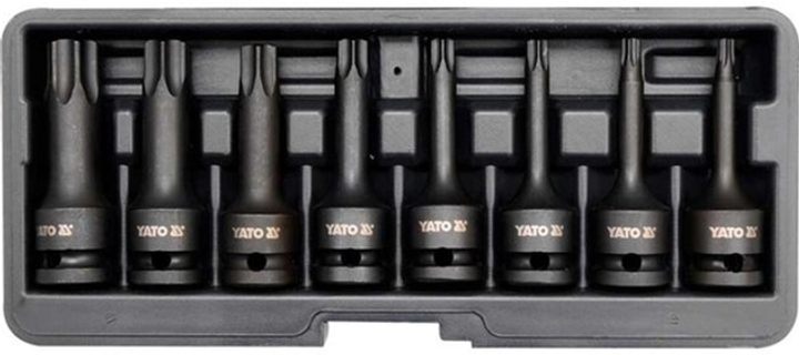 Набір насадок викруткових ударних YATO TORX T30-T80 квадрат 1/2" 8 шт (YT-1065) - зображення 1