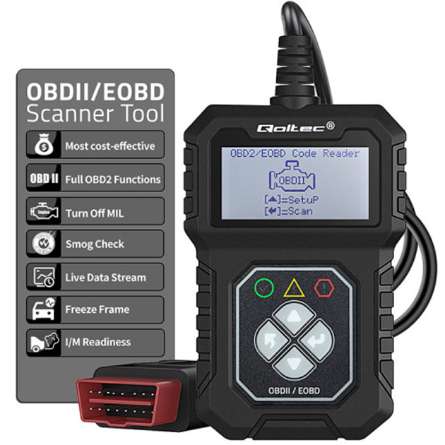 Skaner samochodowy Qoltec Digital OBD2 EOBD diagnostic Tester Interface ProLine 8V-25V Dual System (5901878506845) - obraz 2