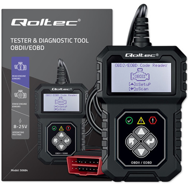 Skaner samochodowy Qoltec Digital OBD2 EOBD diagnostic Tester Interface ProLine 8V-25V Dual System (5901878506845) - obraz 7