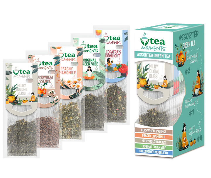 Чай Tea Moments, Assorted Green Tea (Асорті зеленого чаю), 5 смаків Х 3 шт - Фото 1 Чай Tea Moments, Assorted Green Tea (Асорті зеленого чаю), 5 смаків Х 3 шт - зображення 1