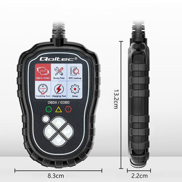 Автосканер Qoltec Digital OBD2 EOBD diagnostic Tester ProLine 8V-25V Dual System (5901878506852) - зображення 6