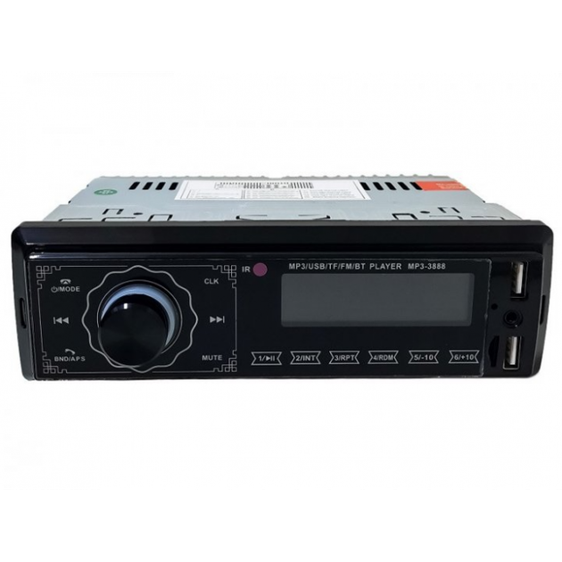 Автомагнітола MP3-3888 ISO+FM+USB+SD+AUX+Bluetooth 4x50W 1Din магнітола з пультом еквалайзер сенсорний дисплей - Фото 4 Автомагнітола MP3-3888 ISO+FM+USB+SD+AUX+Bluetooth 4x50W 1Din магнітола з пультом еквалайзер сенсорний дисплей - зображення 4