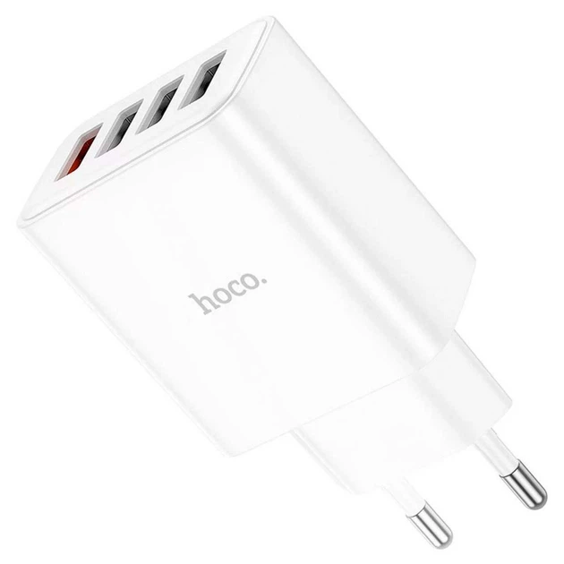 Сетевое зарядное устройство (4×USB, QC3), Hoco C102A Fuerza / Адаптер для зарядки / Блок питания - Фото 5 Сетевое зарядное устройство (4×USB, QC3), Hoco C102A Fuerza / Адаптер для зарядки / Блок питания - изображение 5