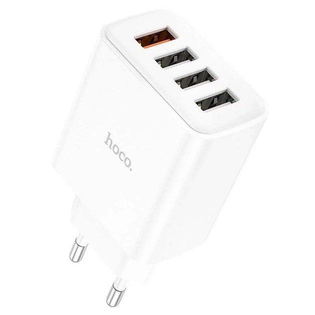 Сетевое зарядное устройство (4×USB, QC3), Hoco C102A Fuerza / Адаптер для зарядки / Блок питания - Фото 8 Сетевое зарядное устройство (4×USB, QC3), Hoco C102A Fuerza / Адаптер для зарядки / Блок питания - изображение 8