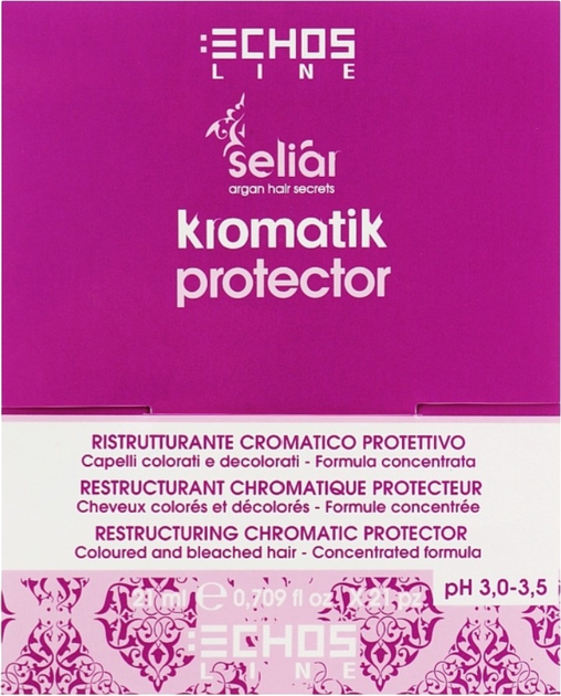 Реструктуризуючий догляд для волосся Echosline Seliar Kromatik Protector для використання під час фарбування, освітлення та хімічної завивки 21 x 21 мл (8033210296071) - зображення 1