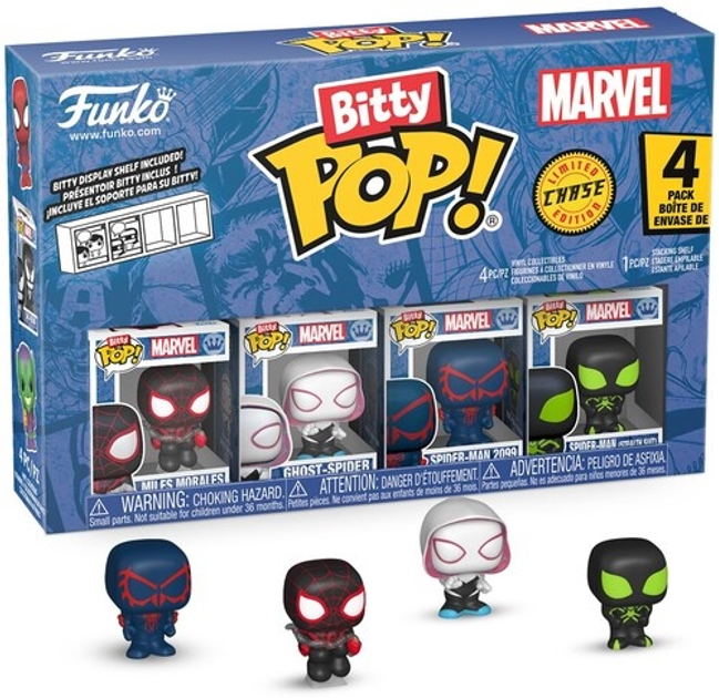 Набір фігурок Funko Pop Bitty Pop Spider Man Miles Morales 4 шт 85702 (889698857024) - зображення 2