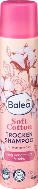 Парфумований сухий спрей-шампунь для волосся Balea Trockenshampoo Soft Cotton , 200 мл - Фото 1 Парфумований сухий спрей-шампунь для волосся Balea Trockenshampoo Soft Cotton , 200 мл - зображення 1