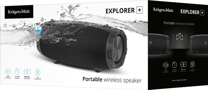 Портативна колонка Kruger&Matz Explorer+ Black (KM0553) - зображення 6