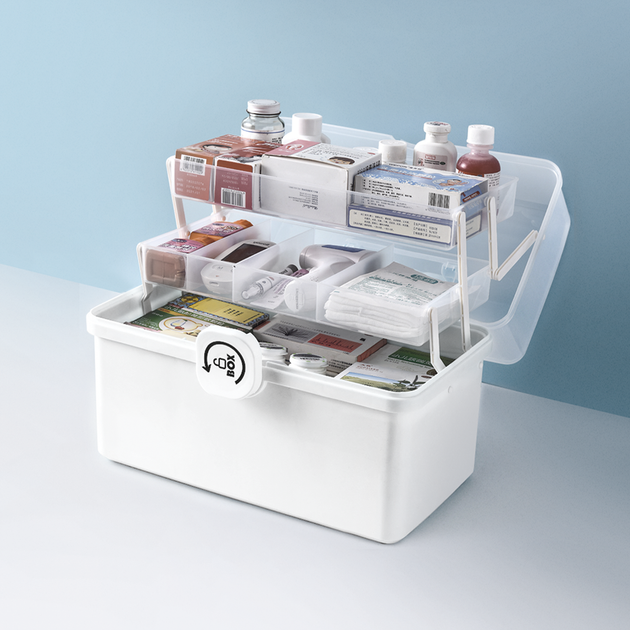 Аптечка для лекарств пластиковая белая большая MVM PC-16 M WHITE - изображение 4