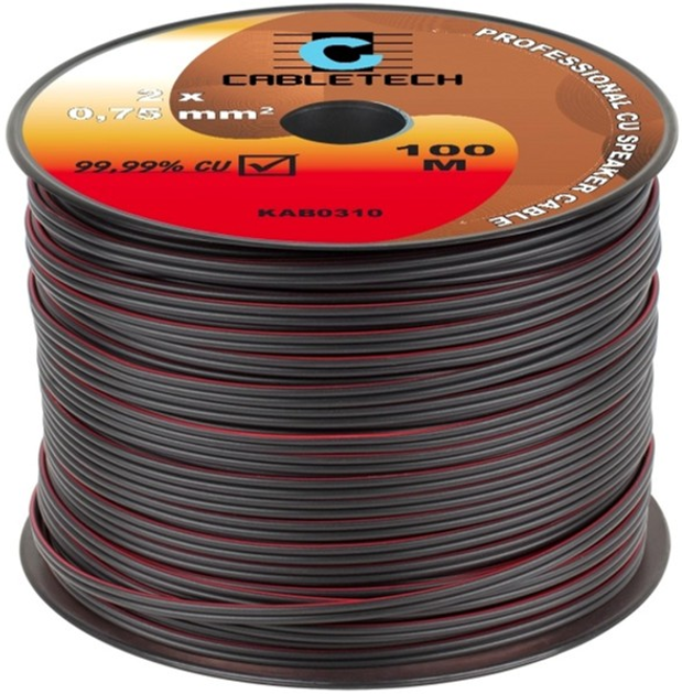 Акустичний кабель Cabletech 2 x 0.75 мм² 100 м Black (5901436707684) - зображення 1
