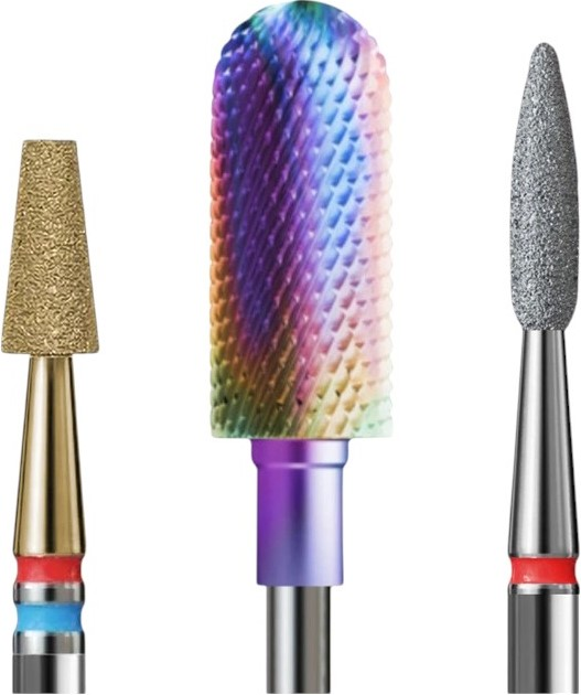 Pakiet frezów IQ Nails Rainbow 3 szt. (Pakiet FR-3) - obraz 1