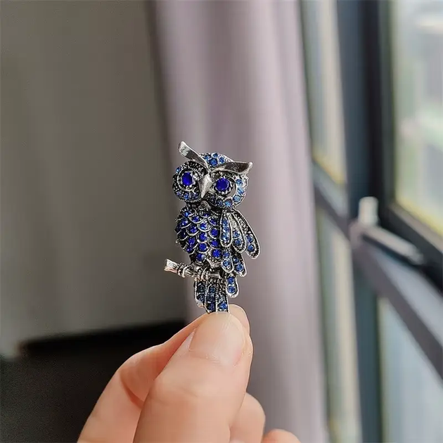 Брошь Сова OWL булавка с совой серебристая - изображение 2