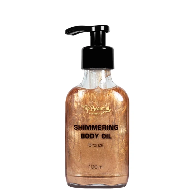 Олія Top Beauty Shimmering Body Oil Bronze скляна тара з дозатором 100 мл (1119) - Фото 3 Олія Top Beauty Shimmering Body Oil Bronze скляна тара з дозатором 100 мл (1119) - зображення 3