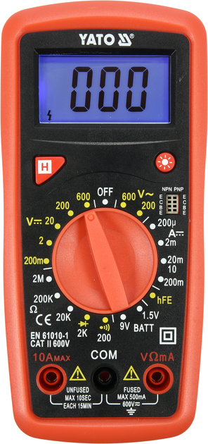 Мультиметр цифровий YATO YT-73081 - зображення 1