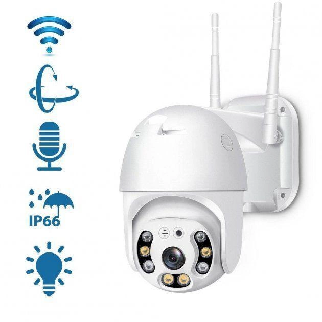 Камера видеонаблюдения уличная PTZ WiFi Outdoor Camera ICSEE 2MP Белый - изображение 9