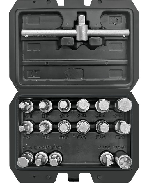 Ключі для зливної пробки YATO YT-0599 18 шт (5906083905995) - зображення 1