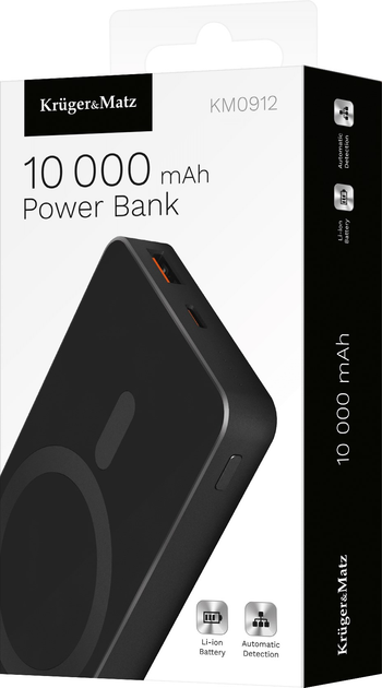 Powerbank Kruger&Matz MagSafe 10000 mAh 22.5 W Black (KM0912) - obraz 6