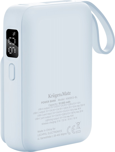 Powerbank Kruger&Matz MagSafe 10000 mAh 22.5 W z kablem Blue (KM0913-BL) - obraz 6