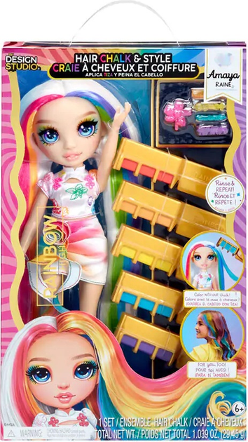 Lalka MGA Entertainment Rainbow High Design Studio Hair Chalk and Style Amaya Raine 28 cm 526780 (35051526780) - obraz 1