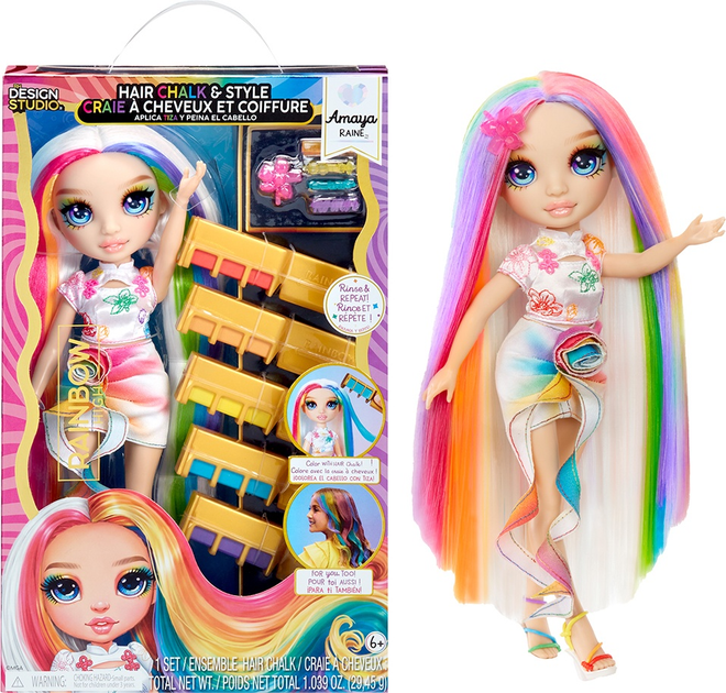 Lalka MGA Entertainment Rainbow High Design Studio Hair Chalk and Style Amaya Raine 28 cm 526780 (35051526780) - obraz 2