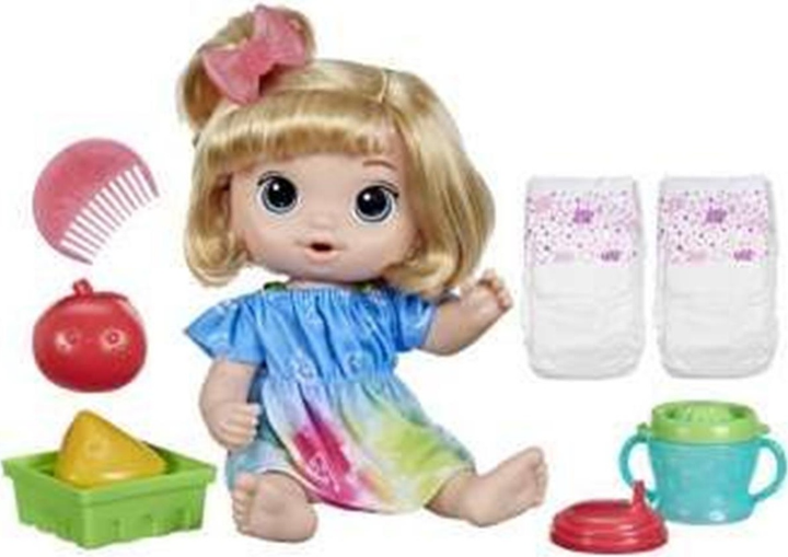 Lalka Bobas Hasbro Baby Alive Fruity Sips Apple Blonde Hair Doll 30 cm F7356 (5010996100467) - obraz 2