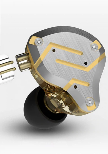 KZ ZS10 Pro Glare Gold (Hi-Res, 1DD+4BA, Mic) – Гібридні аудіофільські навушники для Hi-Fi звучання - зображення 3