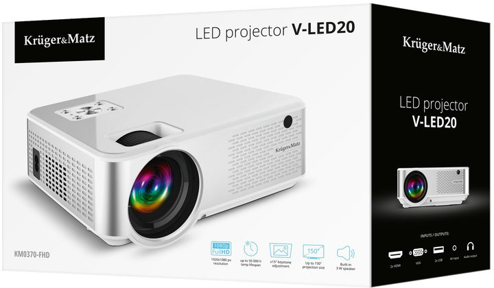 Projektor Kruger&Matz V-LED20 (5901890104838) - obraz 9