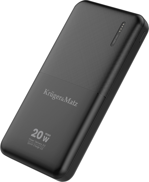Powerbank Kruger&Matz Li-pol QC/PD 10000 mAh 20 W Black (KM0904) - obraz 4