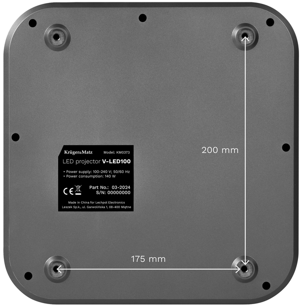Проєктор Kruger&Matz V-LED100 (5901890105323) - зображення 8