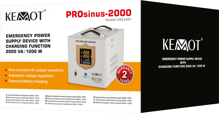 UPS Kemot PROsinus-2000 1200W/2000VA White (URZ3407) - obraz 4