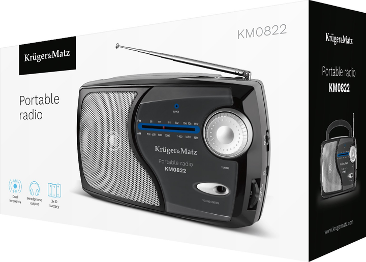 Radio przenośne Kruger&Matz KM 822 (5901890073134) - obraz 4