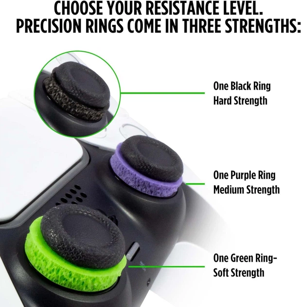 Накладки на стіки + прицільні кільця міткості KontrolFreek® Galaxy (Purple) Precision Rings для Sony DualSense PS5 / DualShock PS4 - зображення 7