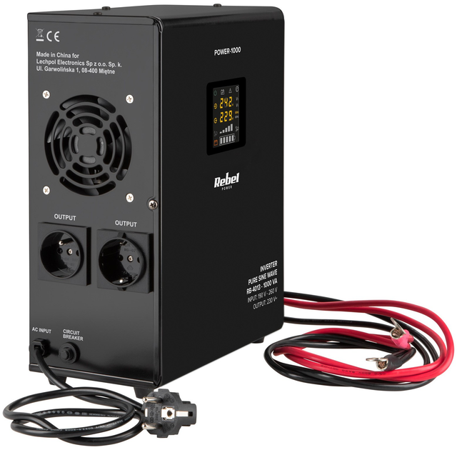 ДБЖ Rebel POWER-1000 RB-4013 12V 230V 1000VA/700W (5901890078733) - зображення 2