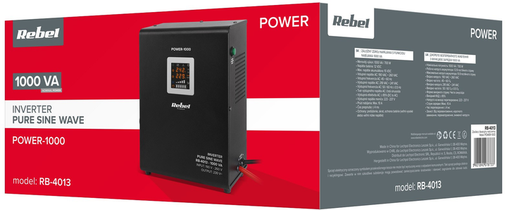 ДБЖ Rebel POWER-1000 RB-4013 12V 230V 1000VA/700W (5901890078733) - зображення 3