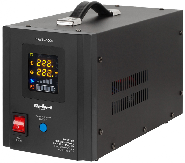 ДБЖ Rebel POWER-1000 RB-4003 12V 230V 1000VA/700W (5901890078702) - зображення 1
