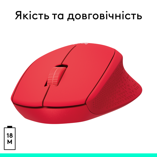 Мышь Logitech M330 Silent Plus WIreless Red (910-004911) - изображение 4