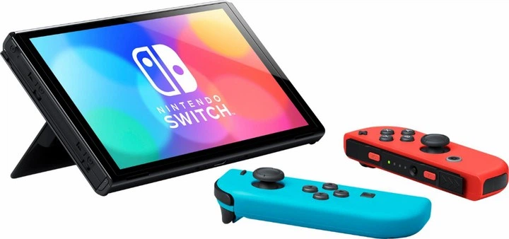 Портативна ігрова консоль Nintendo Switch OLED with Neon Blue and Neon Red Joy-Con - Фото 4 Портативна ігрова консоль Nintendo Switch OLED with Neon Blue and Neon Red Joy-Con - зображення 4