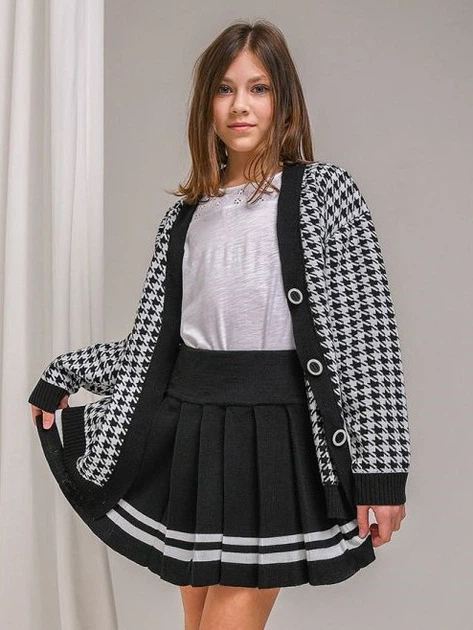 Кардиган школьный ART KNIT Лапки 26549 128-134 см Черный (4823093440241) 