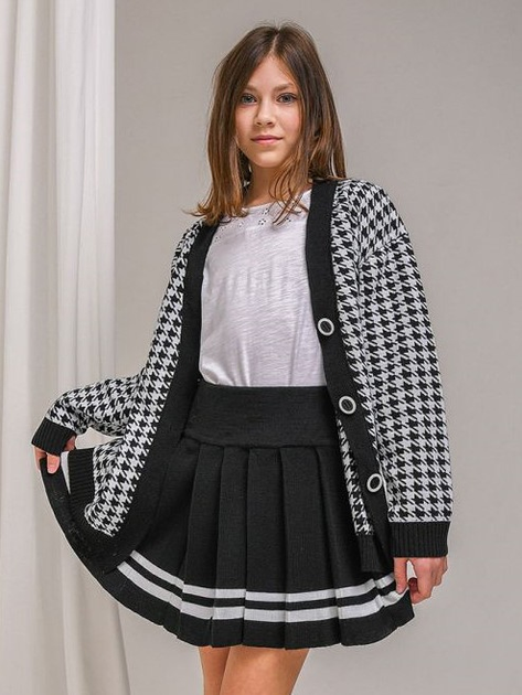 Кардиган школьный ART KNIT Лапки 26549 140-146 см Черный (4823093440234) 