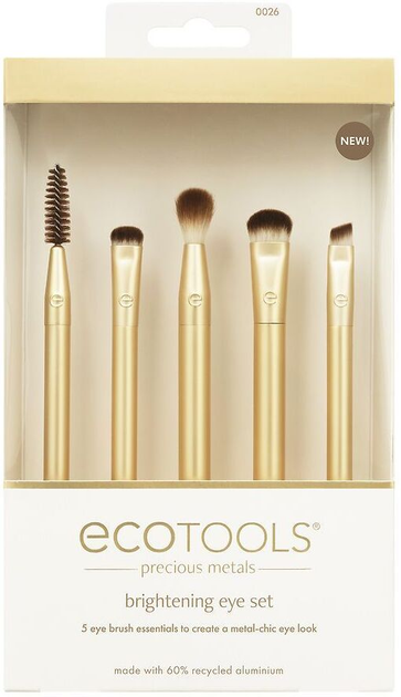 Zestaw pędzli do makijażu Ecotools Precious Metals Brightening Eye Set 5 szt (79625438581) - obraz 1