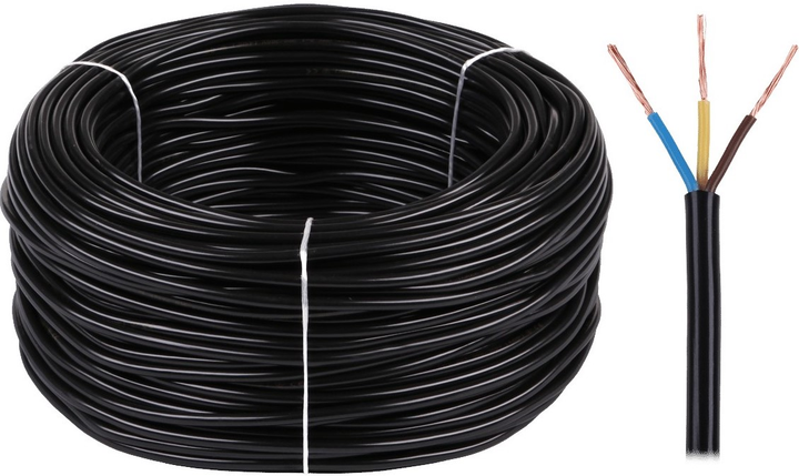 Kabel elektryczny Elektrokabel OMY 3x0.75 300/300V 100 m Black (5907702816821) - obraz 1