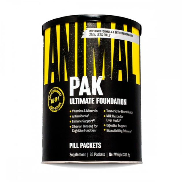Вітаміни для спорту Universal Animal Pak, 30 пак. - Фото 1 Вітаміни для спорту Universal Animal Pak, 30 пак. - зображення 1