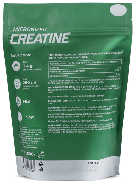 Креатин Progress Nutrition Creatine Monohydrate, 500 г. - зображення 2