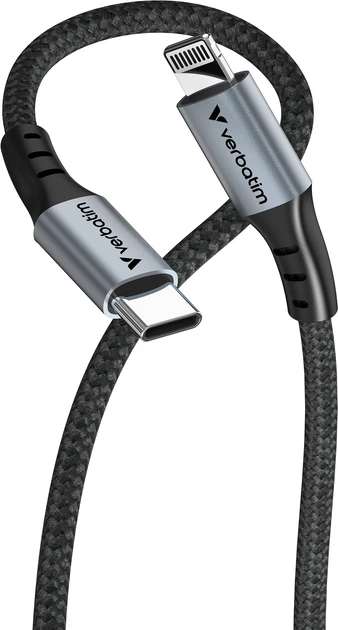 Kabel Verbatim USB-C– Lightning, 120 cm Black (31844) - obraz 2