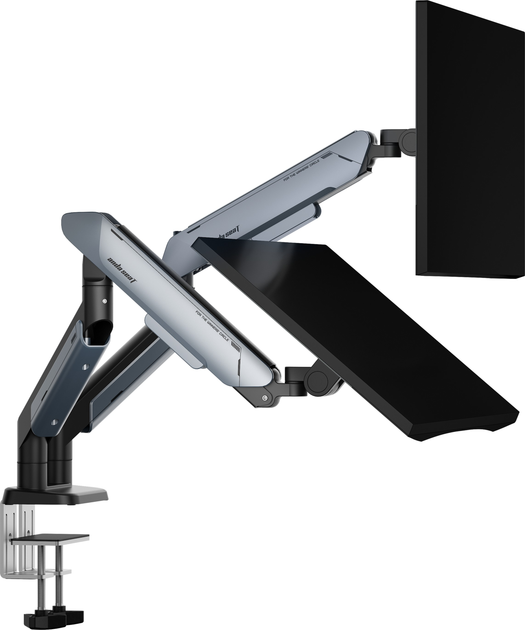 Настільне кріплення для моніторів Anda Seat Stealth II PRO RGB Duo 17-42" Titanium (AD-W-A9-2S-BT) - зображення 7