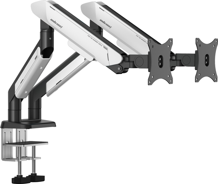 Настільне кріплення для моніторів Anda Seat Stealth II PRO RGB Duo 17-42" White (AD-W-A9-2S-BW) - зображення 1