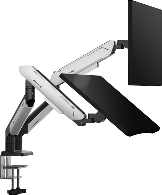 Настільне кріплення для моніторів Anda Seat Stealth II PRO RGB Duo 17-42" White (AD-W-A9-2S-BW) - зображення 7