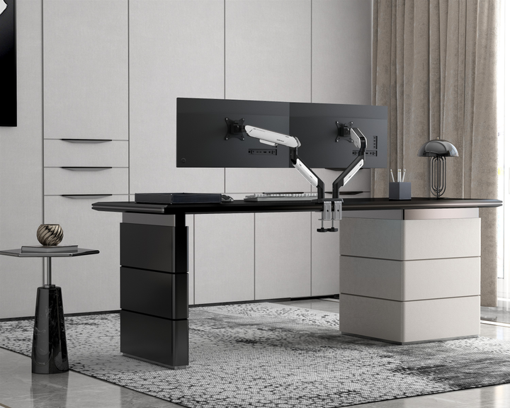 Настільне кріплення для моніторів Anda Seat Stealth II PRO RGB Duo 17-42" White (AD-W-A9-2S-BW) - зображення 10