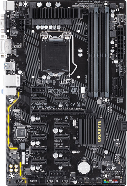 Материнская плата Gigabyte GA-B250-FinTech (s1151, Intel B250, PCI-Ex16 ...