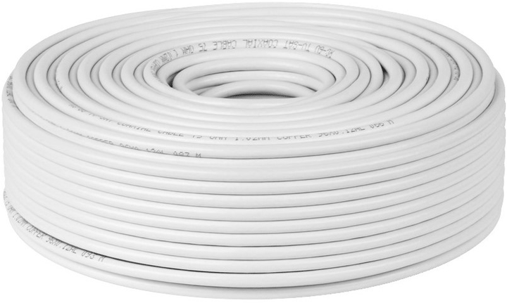 Kabel koncentryczny Cabletech RG-6U CU 100 m White (5901436707141) - obraz 1